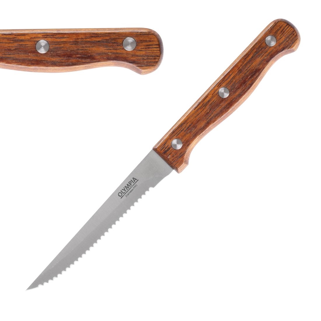 c136_upd25-87442.jpg Olympia Steak Knives with Merbau Wood Handles (12 Pack) - Image 1