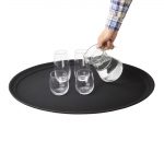 Olympia Kristallon Polypropylene Oval Non-Slip Tray Black 685mm - Image 8
