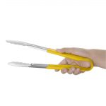 Hygiplas Colour Coded Yellow Serving Tongs 300mm - Image 2