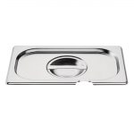 Vogue Stainless Steel 1/4 Gastronorm Notched Lid - Image 3
