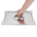Vogue Stainless Steel 1/2 Gastronorm Handled Tray Lid - Image 3