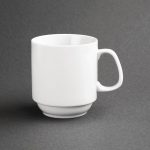 Olympia Whiteware Stacking Mugs 284ml (12 Pack)