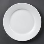 Olympia Whiteware Wide Rimmed Plates 250mm (12 Pack)