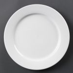 Olympia Whiteware Wide Rimmed Plates 280mm (6 Pack)