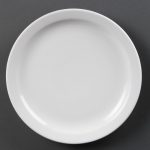 Olympia Whiteware Narrow Rimmed Plates 250mm (12 Pack)
