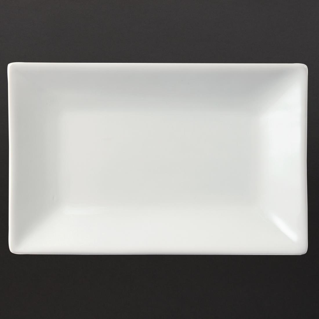 cc893_greytopdown.jpg Olympia Whiteware Serving Rectangular Platters 200x130mm (6 Pack) - Image 1