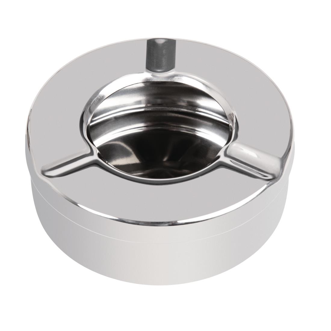 cm368_binsecondary2.jpg Olympia Stainless Steel Windproof Ashtray 90mm (6 Pack) - Image 1