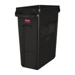 Rubbermaid Slim Jim Bin with Venting Channels Black 60Ltr
