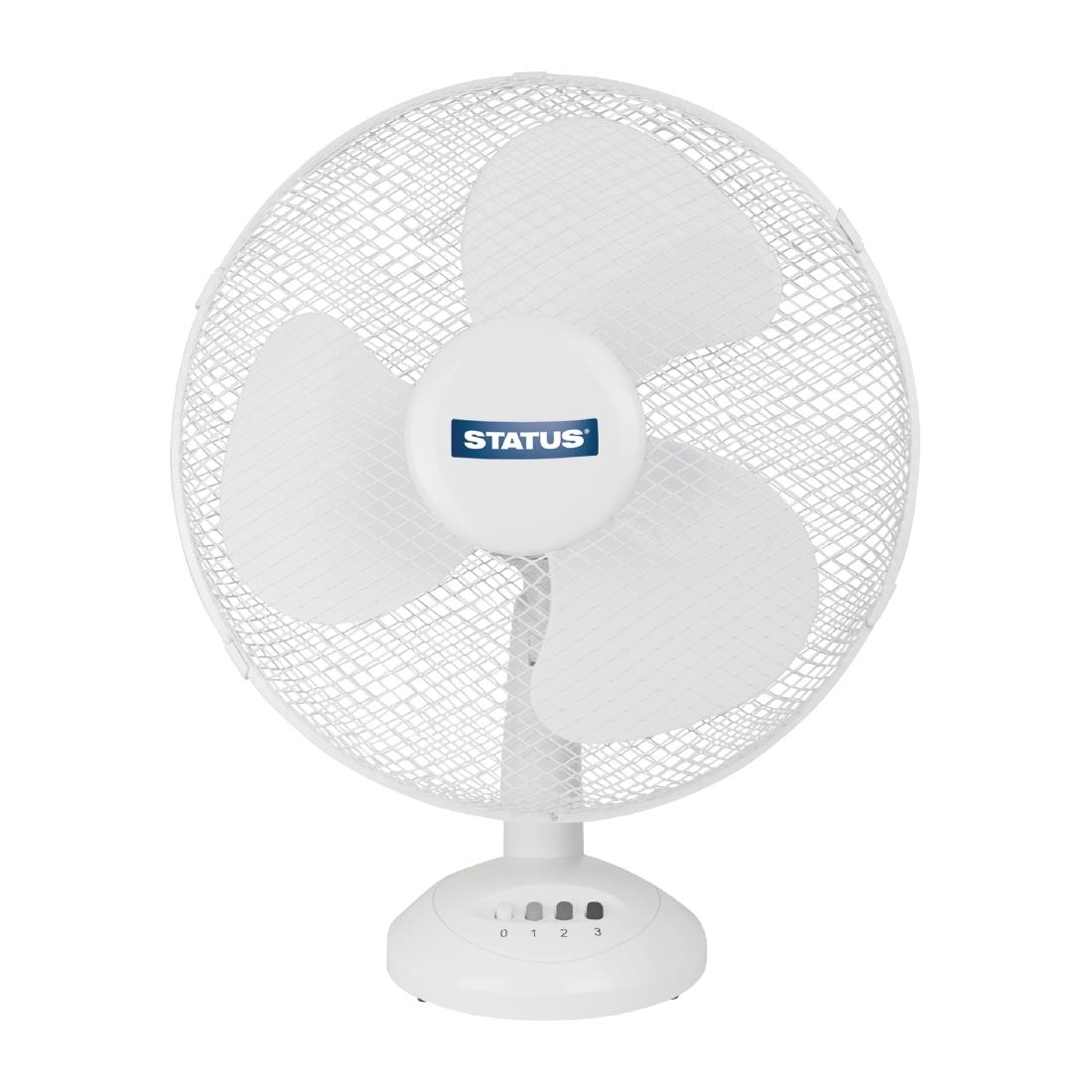 cr220_deskfan.jpg Status 12" Oscillating White Desktop Fan - Image 1