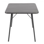 Bolero Square Slatted Steel Table Grey 700mm - Image 4