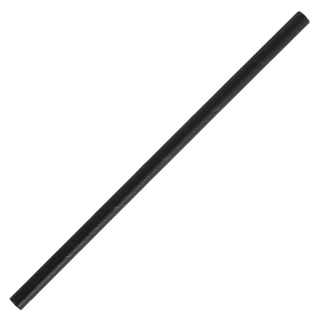 cy080_fiestanew1.jpg Fiesta Compostable Paper Cocktail Stirrer Straws Black (250 Pack) - Image 1