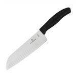 Victorinox Fluted Santoku Knife Black 17cm