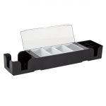 Beaumont 4 Compartment Condiment Holder with Napkin Dispenser Black