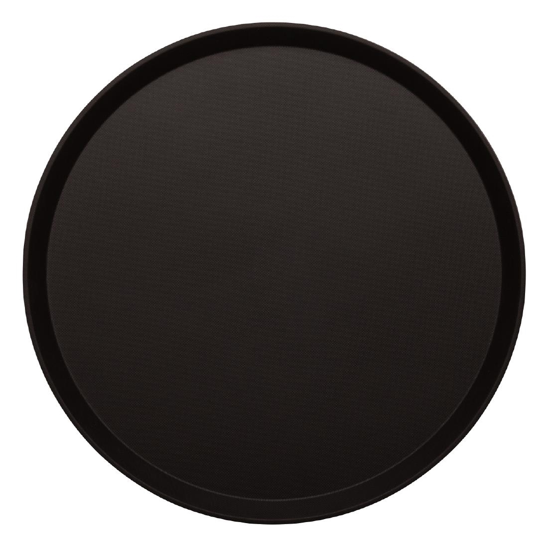 db003_traycambro.jpg Cambro Treadlite Fibreglass Round Non-Slip Tray Black 355mm - Image 1