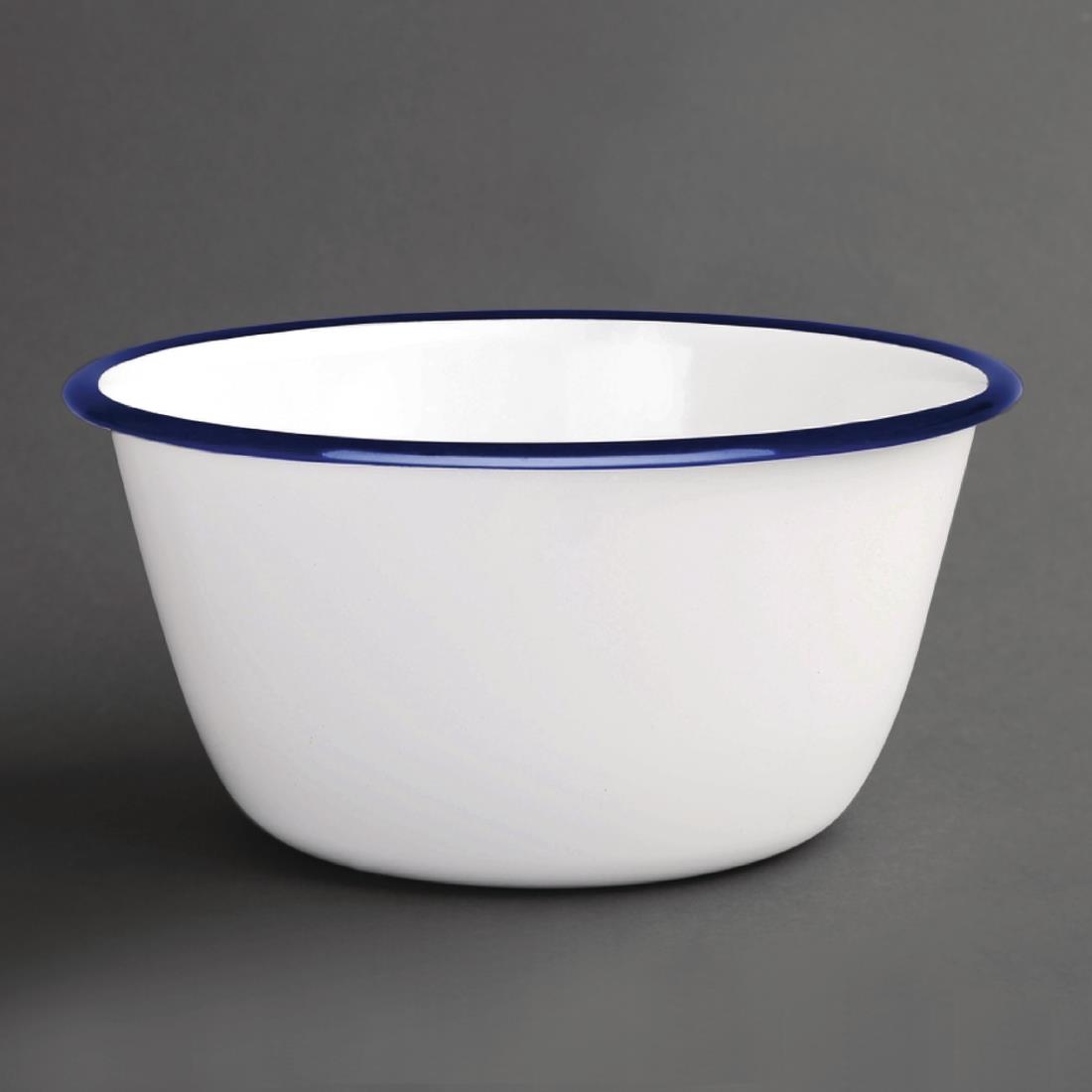 dc389_grey.jpg Olympia Enamel Pudding Bowls 155mm (6 Pack) - Image 1