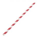 Fiesta Compostable Paper Straws Red Stripes (250 Pack)