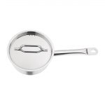 Nisbets Essentials Stainless Steel Saucepan with Lid 20cm - Image 2