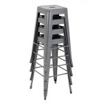 Bolero Bistro Steel High Stool Gun Metal (Pack Of 4) - Image 10