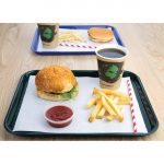 Olympia Kristallon Polypropylene Fast Food Tray Forest Green 275x353mm - Image 4
