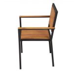 Bolero Steel & Acacia Armchair (Pack of 4) - Image 8