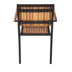 Bolero Steel & Acacia Armchair (Pack of 4) - Image 10
