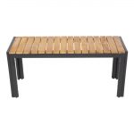 Bolero Rectangular Steel and Acacia Benches 1000mm (Pack of 2) - Image 4