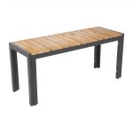 Bolero Rectangular Steel and Acacia Benches 1000mm (Pack of 2) - Image 5