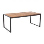 Bolero Acacia Wood and Steel Rectangular Industrial Table 1800mm - Image 7
