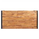 Bolero Acacia Wood and Steel Rectangular Industrial Table 1800mm - Image 9