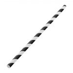 Utopia Biodegradable Paper Straws Black Stripes (250 Pack)