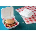 Fiesta Compostable Bagasse Burger Boxes with Side Ridges 153mm (500 Pack) - Image 3