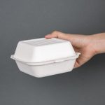 Fiesta Compostable Bagasse Burger Boxes with Bottom Ridges 157mm (500 Pack) - Image 3