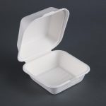 Fiesta Compostable Bagasse Burger Boxes with Bottom Ridges 157mm (500 Pack) - Image 5
