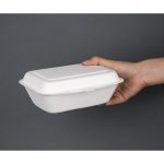 Fiesta Compostable Bagasse Hinged Food Containers 183mm (250 Pack) - Image 3