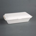 Fiesta Compostable Bagasse Hinged Food Containers 248mm (250 Pack)