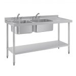 Vogue Double Sink Right Hand Drainer 1500mm - Image 4
