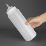Vogue Clear Wide Neck Squeeze Sauce Bottle 32oz - Image 5