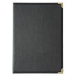 Olympia Faux Leather Menu Cover A4 Black