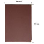 Olympia Faux Leather Menu Cover A4 Burgundy - Image 3