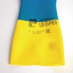 MAPA Alto 405 Liquid-Proof Heavy-Duty Janitorial Gloves Blue & Yellow Large - Image 2