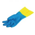 MAPA Alto 405 Liquid-Proof Heavy-Duty Janitorial Gloves Blue & Yellow Large - Image 4