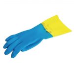 MAPA Alto 405 Liquid-Proof Heavy-Duty Janitorial Gloves Blue & Yellow Large - Image 5