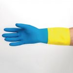 MAPA Alto 405 Liquid-Proof Heavy-Duty Janitorial Gloves Blue & Yellow Large - Image 6