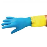 MAPA Alto 405 Liquid-Proof Heavy-Duty Janitorial Gloves Blue & Yellow Large - Image 7