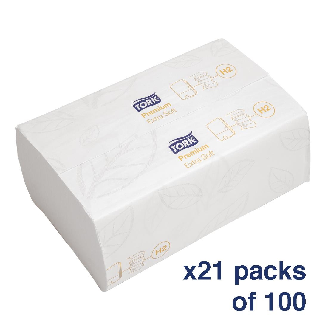 fa705_singlepackangle.jpg Tork Xpress Extra Soft Multifold Hand Towels White H2 (21 Pack) - Image 1