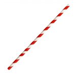 Fiesta Compostable Bendy Paper Straws Red Stripes (250 Pack) - Image 2