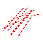 Fiesta Compostable Bendy Paper Straws Red Stripes (250 Pack) - Image 5