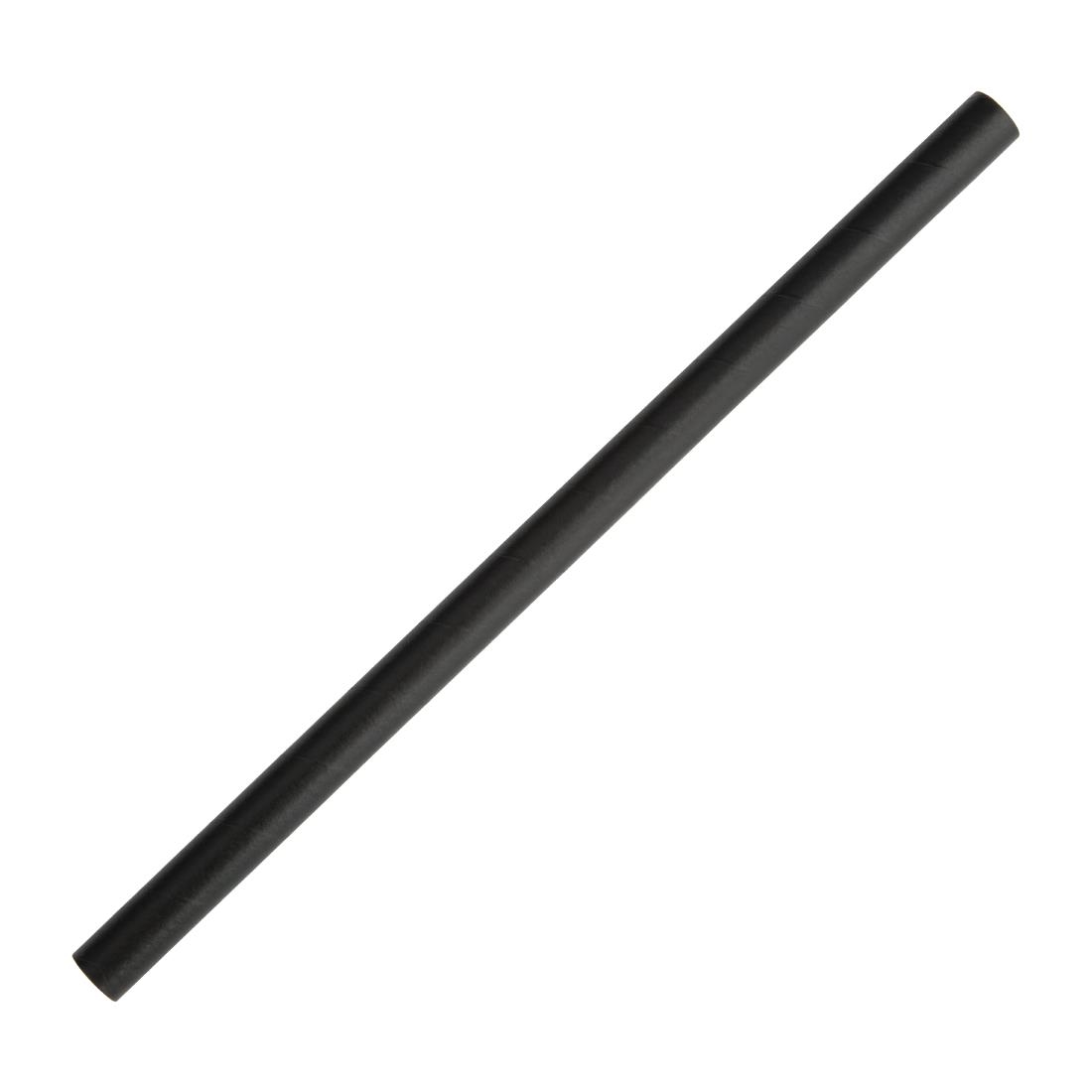fb145_smoothiepaperstrawblack1.jpg Fiesta Compostable Paper Smoothie Straws Black (250 Pack) - Image 1