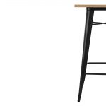 Bolero Bistro Bar Table with Wooden Top Black - Image 7