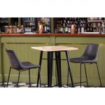 Bolero Bistro Bar Table with Wooden Top Black - Image 13